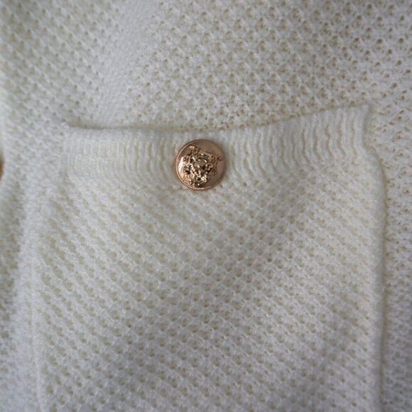 Pretty Garden Ivory Cardigan Sz XL Short Sleeve Golden Buttons New No Tags - Picture 3 of 12